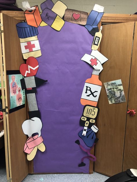 Nurse Classroom Decorations, School Nurse Office Door, School Nurse Door Decoration, Nurse Door Decorations, School Nurse Decorations, School Nurse Elementary, School Nurse Door, Hospital Door Decorations, Hospital Decoration