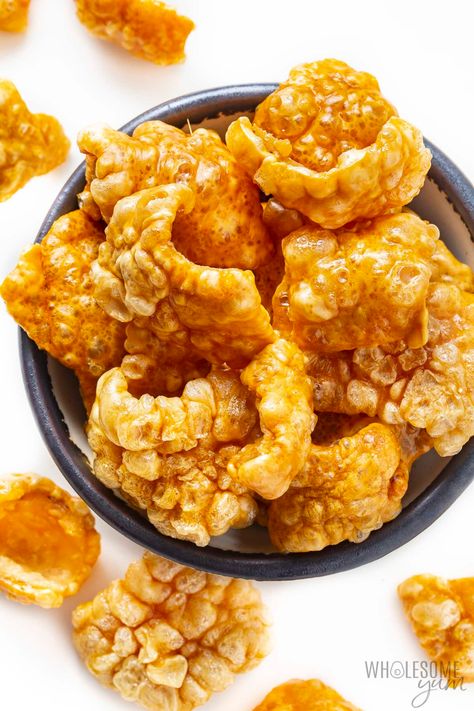 How To Make Pork Rinds (Chicharrones) | Wholesome Yum Homemade Pork Rinds, Chicharones Recipe, Chicharrones Recipe, Crackling Recipe, Pork Belly Recipes Crispy, Pork Rind Recipes, Pinoy Recipes, Boricua Recipes, Wholesome Yum