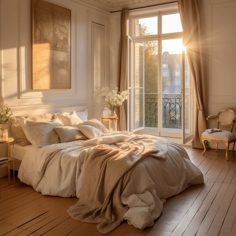 How to decorate your bedroom like a French Parisian (29 bedroom ideas) French Bedroom Bed, Traditional French Bedroom, Bedroom Aesthetic Elegant, French Romance Aesthetic Home, Cozy Home Interior Bedroom, Elegant Rooms Bedrooms, French Country Aesthetic Bedroom, French Country Bedroom Design, French Country House Bedroom