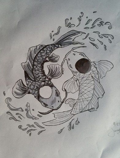 Koi Fish Meaning, Koi Fish Drawing Tattoo, Koi Fish Yin Yang, Fish Yin Yang, Yin Yang Koi Fish, Yin Yang Fish, Yin Yang Koi, Ying Yang Tattoo, Fish Sketch