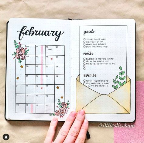 Bullet Journal Simple, Notesbog Design, Journal D'inspiration, Monthly Bullet Journal, Bullet Journal Spread Ideas, Journal Spread Ideas, February Bullet Journal, Organizator Grafic, Bullet Journal Monthly Spread