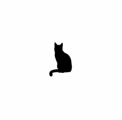 Small Black Cat Drawing, Small Black Cat Tattoo Designs, Cat Sihoullete Tattoo, Minimal Black Cat Tattoo, Mini Black Cat Tattoo, Small Two Cat Tattoo, Small Black Cat Tattoo Silhouette, Black Cat Wrist Tattoo, Black Kitty Tattoo