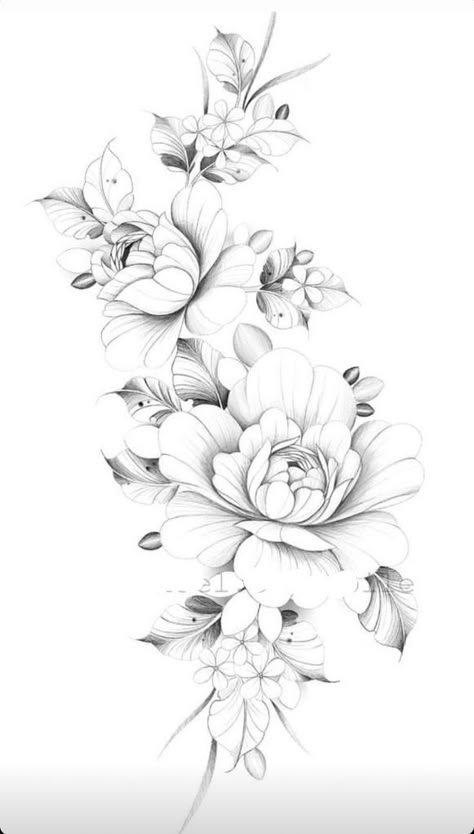 Petite Floral Tattoo, Fineline Flowers, Half Sleeve Tattoo Upper Arm, Tattoo Bein Frau, Tattoo Tiktok, Rose Tattoo Stencil, Butterfly With Flowers Tattoo, Feminine Tattoo Sleeves, Mom Tattoo Designs