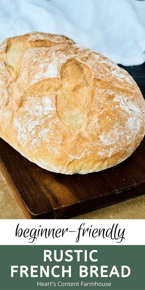 Rustic Loaf Bread Recipe, Quick Loaf Bread, Rustic Loaf Bread, Rustic French Bread, Round Loaf Bread Recipes, Round Bread Loaf Recipe, Rustic Bread Recipe Easy, Bread Recipes Rustic, Rustic French Bread Recipe