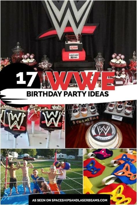 Wwe Party Ideas, Wrestling Birthday Party, John Cena Birthday, Wrestling Birthday Cakes, Wwe Birthday Party Ideas, Wrestling Birthday Parties, Wrestling Birthday, Wrestling Party, Wwe Birthday Party