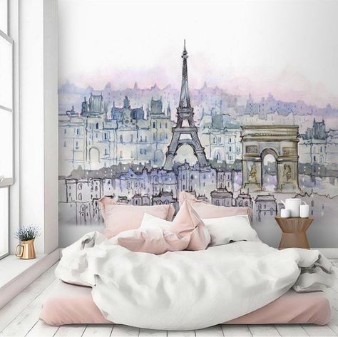 Paris Wall Mural, Paris Room Decor, Paper Mural, Paris Rooms, Paris Bedroom, Paris Wallpaper, Nursery Room Design, Bedroom Murals, Wall Murals Painted