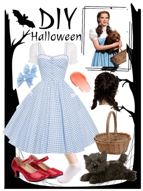 Dorothy Inspired Outfit, Wizard Of Oz Costumes Diy, Dorothy Halloween, Halloween Diy Outfit, Dorothy Costume, Dorothy Wizard Of Oz, Snow White Costume, White Costume, College Halloween