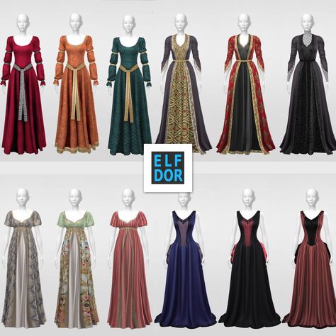 Patreon Content - July Collection 2 - ELFDOR Sims 4 Historical Cc Kitchen, Sims 4 Historical Cc Patreon, Sims 4 Medieval Clothing, Elfdor Sims 4 Cc, Sims 4 Medieval Cc Patreon, Sims 4 Medevil Cc, Sims 4 Medieval Dress, Sims Medieval Cc, Sims 4 Historical Cc