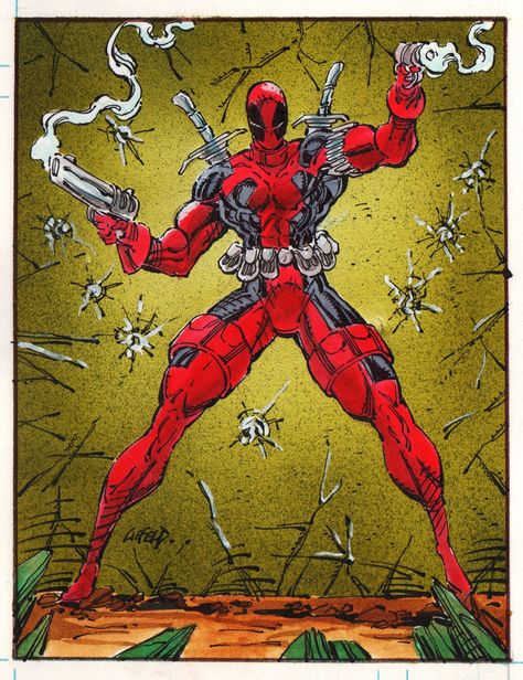 Deadpool by Rob Liefeld Deadpool Comic Book, Deadpool Drawing, Deadpool Artwork, Rob Liefeld, Marvel Comics Deadpool, Deadpool Art, Arte Nerd, Deadpool Comic, Best Comic Books