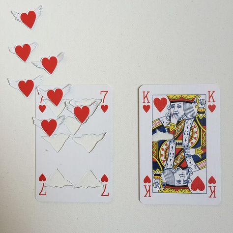 Seven To Heaven Playing Card Crafts, Playing Card Art, Playing Cards Art, Cards Art, Gcse Art, Playing Card, True Blue, San Valentino, A K