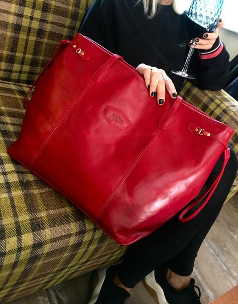 Leather handbag large satchel bag Red leather tote | Etsy Leather Padfolio, Red Leather Bag, Red Tote Bag, Patent Leather Bag, Patent Leather Handbags, Leather Portfolio, Latest Design Trends, Red Tote, Satchel Tote Bag