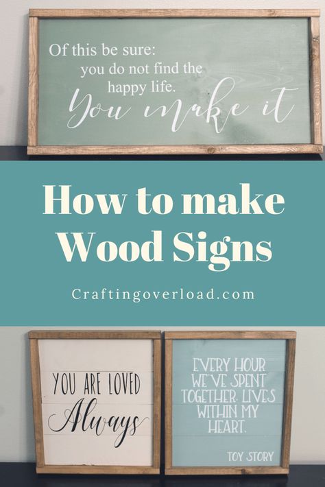 How to make a Wood Sign - Crafting With Brenna Diy Silhouette, Rustic Wood Crafts, Wooden Signs Diy, Barn Wood Crafts, How To Make Signs, Prim Christmas, Tattoos Animals, Diy Wood Signs, Design Tattoos