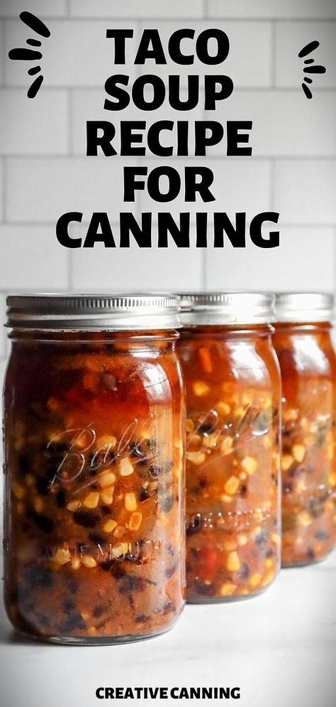 Beef canning recipes like this taco soup are a testament to flavor and convenience. Homemade taco soup, seasoned perfectly with taco seasoning, becomes a long-lasting delight. Dive into the method, and when ready, savor with cheeses, chips, and sour cream. Canning Taco Soup, Ground Beef Taco Soup, Homesteading Essentials, Canning Beef, Canning Meals, Canning Soup Recipes, Salsa Canning Recipes, Pressure Canning Recipes, Home Canning Recipes