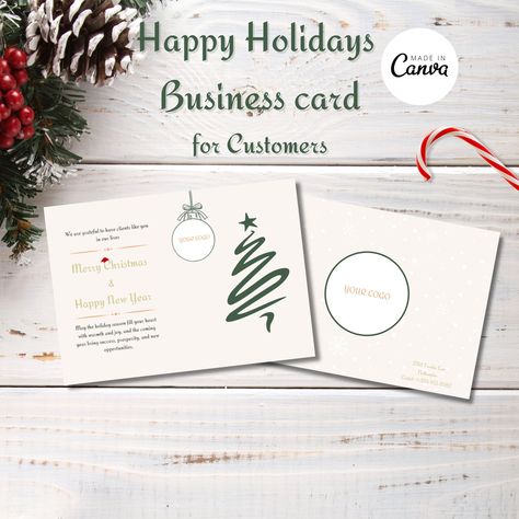 Happy New Year Printable, Christmas Printable Templates, Merry Christmas Printable, Business Card Stand, Business Holiday Cards, Professional Business Cards Templates, Christmas Printable, Custom Business Cards, Business Cards Creative