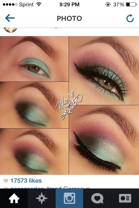 Light pink and green makeup Nails Green Pink, Green Eyeshadow Look, Wedding Eyes, Eyeshadow Ideas, Wedding Eye Makeup, Pink Eye Makeup, Eye Makeup Pictures, Nails Green, Green Makeup