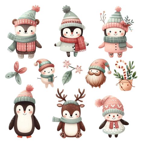 Xmas Animals, Reindeer Clipart, Christmas Kawaii, Cute Christmas Ideas, Christmas Card Making, Year Of The Snake, Unique Images, Clipart Christmas, Christmas Graphics