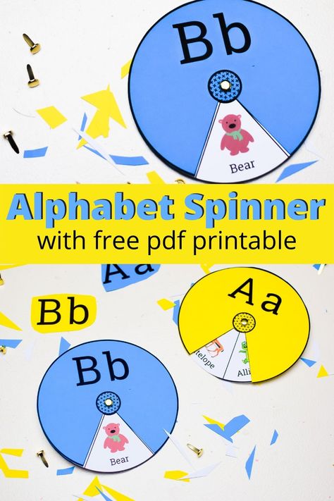 Free Printable Alphabet Spinners to help your child learn the alphabet Printable Alphabet Spinners, Free Printable Alphabet, Multiplication Tables, Learn The Alphabet, Abc Printables, Display Lettering, Abc Activities, Alphabet Games, Alphabet Crafts