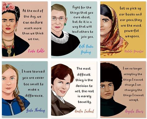 PRICES MAY VARY. ✬◆A CREATIVE INTERIOR WALL DECOR GIFT ◆Do you need to brighten up your house？It's So Easy. Finely crafted feminist wall decor you will be proud to hang on your walls--Empowered women, Girl power. This wall art bedroom decor is a set of apt women history month posters that will never get old or go out of style. ✬◆HIGH QUALITY PRESENTATION ◆About our Feminism art prints are 100% brand new, high-quality, durable and environmentally friendly, so our products are welcomed by the publ Feminist Prints, Classroom Motivational Quotes, Quotes Classroom, Feminist Wall Art, Literary Terms, Womens Month, History Posters, Feminist Icons, Classroom Quotes