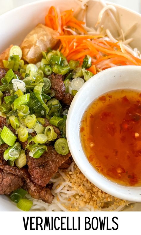 What To Make With Vermicelli Noodles, Steak Vermicelli Bowl, Vegetarian Vermicelli Bowl, Best Vermicelli Noodles Recipes, Rice Vermicelli Soup, Vermicelli Bowl Sauce Recipe, Vermicelli Salad Vietnamese, Gluten Free Vermicelli Recipes, Vermicelli Noodle Bowl Recipes