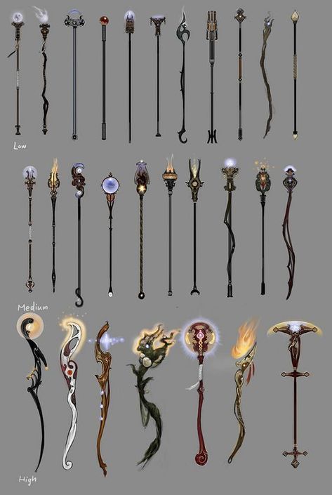 Magic Staffs Staff Design, Staff Magic, Staff Ideas, Magic Staff, Wizard Staff, Gaming Art, Fantasy Props, Idee Cosplay, 다크 판타지