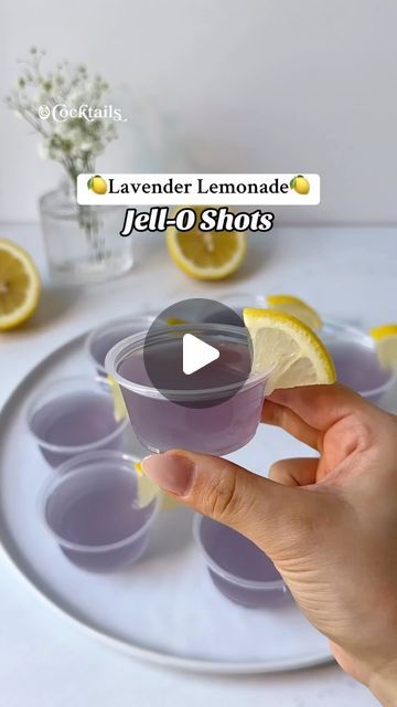 Cocktails (21+ to follow) on Instagram: "Swap out your boring Jell-O shot recipe for these delightful Lavender Lemonade Jell-O Shots!🍋💜 DM us ‘lemonade’ and we will send you the recipe!✨ #lavenderlemonadejelloshots #lavender #lemonade #jelloshots #lavenderlemonade #jelloshotrecipes #jelloshotideas #summer #boozy #gin #lavendersyrup #summerrecipes" Lavender Lemonade Jello Shots, Purple And Yellow Jello Shots, Jell-o Shots, Lemon Jello Shots, Lavender Lemonade Cocktail, Lemonade Ideas, Lemonade Jello Shots, 2024 Party, Jell O Shots