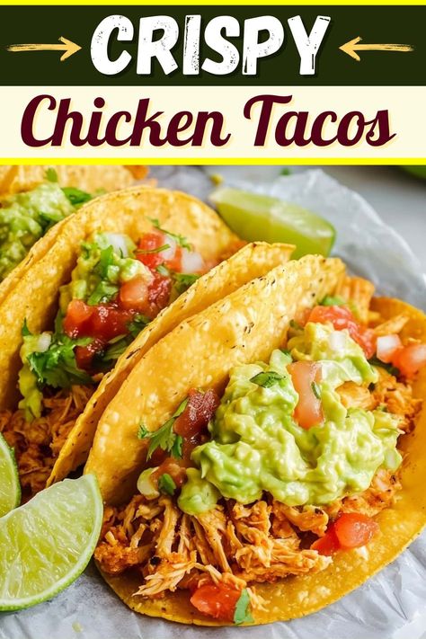 Mexican Tacos Chicken, Crunchy Chicken Tacos Recipe, Fresh Taco Recipes, Fried Chicken Tacos Flour Tortillas, Pan Fried Chicken Tacos, Crispy Chicken Tacos Recipes, Chicken Tacos Stove Top, Crispy Tacos Recipes, Chicken Soft Taco Recipe