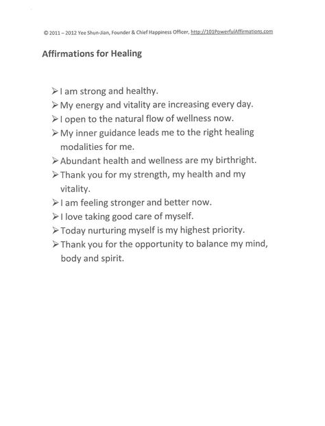 Affirmations for Healing Affirmations For Being Sick, Sick Affirmations, Staying Grounded Affirmations, Cocky Affirmations, Physical Wellness Affirmations, Emotional Stability Affirmations, Healing Affirmations Sickness, Affirmations For Healing, Healthy Affirmations