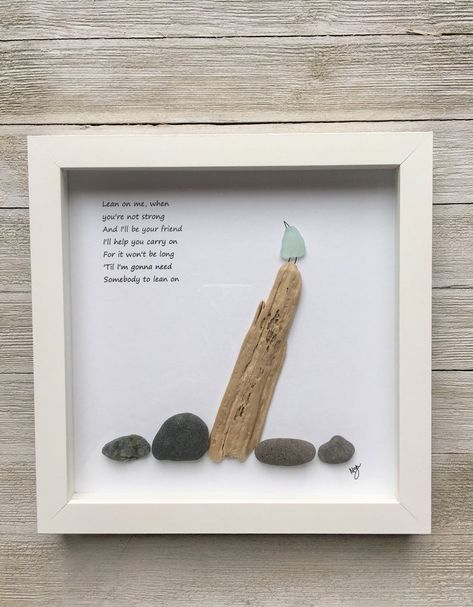 Seaglass Crafts, Rock Artwork, Diy Crafts For Boyfriend, Beach Rock Art, Sea Glass Art Diy, Stone Pictures Pebble Art, Keweenaw Peninsula, Sea Glass Art Projects, Disney Diy Crafts