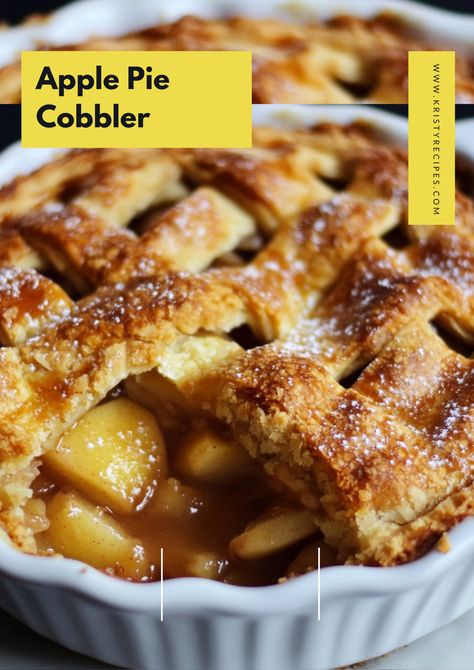 Ultimate Apple Pie Cobbler Recipe – Serve it warm with a scoop of vanilla ice cream for a dessert that wows every time! 🍨🍎 #DessertGoals #ApplePieTwist Mini Apple Cobbler Recipes, Apple Pie Cobbler, Apple Pie Desserts, Cobbler Recipes Easy, Apple Cobbler Recipe, Pecan Cobbler, Pillsbury Dough, Cobbler Topping, Canned Apples