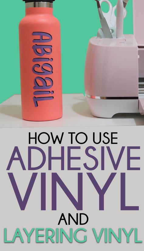 Step by step instructions on how to use adhesive vinyl to make personalized cups and decals. Cricut Layering, Adhesive Vinyl Projects, Layered Vinyl, How To Make Stickers, Cricut Projects Beginner, Diy Cups, Diy Vinyl, Custom Cups, Cricut Craft Room