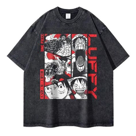 "Anime One Piece T-Shirt" 💯 One Piece Shirt, Vintage T Shirts, Womens Size Chart, Mens Outerwear, Oversized Shirt, Straw Hat, Vintage Tshirts, Unique Style, Harajuku