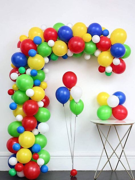 Get discounts for 142pcs Balloon Arch Garland Set and find more styles you'll enjoy.✓Students get an extra 15% off.✓Free Shipping on orders over CA$49+ Mario Birthday Party, Yellow Balloons, Green Balloon, Mario Birthday, Lego Party, Party Background, Mario Party, Red Balloon, White Balloons