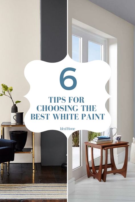 How to choose the right shade of white for your walls. Here's all you need to know to help choose the perfect shade every time, including recommendations from our in-house experts. So much more than a neutral, a white interior manages to flatter the fabric of the building and shows off furniture and fabrics at their very best. Here are some of the best white paints you could use in your decorating scheme. #howtochoosewhitepaint #2020decoratingtips #howtodecorate #whitepaintguide #housedecorating Asian Paints White Colour Shades, Nippon Paint Wall Colour Living Rooms, Asian Paints Wall Designs, Asian Paints Colour Shades, Asian Paints Royale, Asian Paints Colours, White Wall Paint, Interior Wall Colors, House Colours