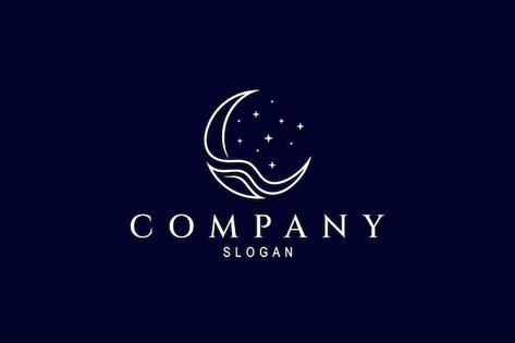 Crescent Moon Logo, Sunset Logo, Dance Logo, Dream Logo, Cool Symbols, Moon Vector, Logo Desing, Moon Logo, Company Slogans