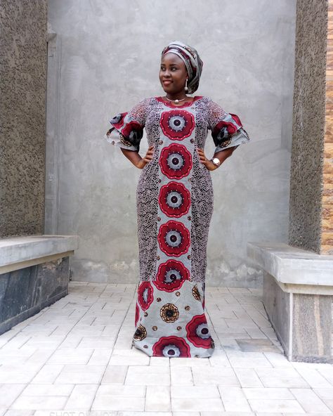 Lace and Ankara combo Ankara Combined With Lace Styles, Ankara And Dry Lace Combo Styles, Ankara Combo Styles, Lace And Ankara Combination Gowns, A Line Ankara Long Gown Styles, Ankara And Lace Combination Styles Gown, Ankara And Lace Combo, Ankara Gown Style, Styles Ankara