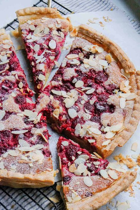 Raspberry Almond Tart - Cristina's Kitchen Raspberry Almond Tart, Almond Pie, Almond Tart, Frangipane Tart, Raspberry Tart, Raspberry Pie, Raspberry Almond, Raspberry Tarts, Blondies Recipe