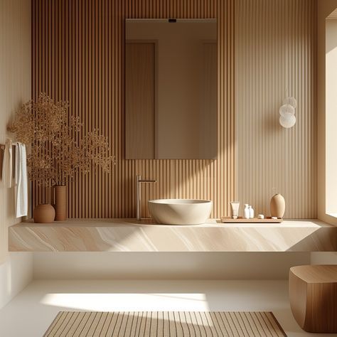 Minimalist Interior Design Bathroom, Japandi Toilet, Japandi Style Bathroom, Classic Bathroom Decor, Japandi Bathroom, Stylish Bedroom Ideas, Art Decor Ideas, Style Japandi, Japandi Interior Design