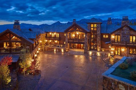 Martin and Julie Belz spent almost four years and more than $20 million building this home in Big Sky, Mont. ‘It was something we dreamed about for a long time and spent an enormous amount of time working on the details,’ says Mr. Belz, the chairman of Peabody Hotel Group. Log Cabin Mansions, Cabin Mansion, Glamping Cabin, Luxury Ranch, Montana Ranch, Guest Ranch, Dude Ranch, Rock Creek, Luxury Cabin