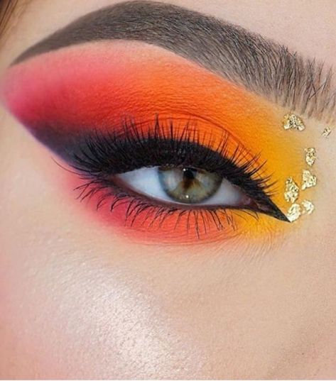 Visit to the site to see amazing makeup looks and ideas Fall Inspired Eyeshadow Looks, Orange Red Eye Makeup, Orange And Red Eyeshadow, Red Orange Yellow Eyeshadow, Orange Full Glam Makeup, Orange Red Makeup Eye Shadows, Orange Red Makeup Look, Orange Looks Makeup, Fire Eyeshadow Looks