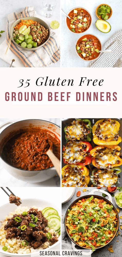 Ground beef is one of the most under-utilized ingredients in your kitchen. This collection of 30 easy gluten free ground beef recipes will prove this is a do-it-all ingredient. Find new ideas to try in your kitchen to make your dinner planning more creative and satisfying for the whole family. Ground Beef Easy Healthy Recipes, Ground Beef Recipes For Dinner Gf Df, Ground Beef Recipes For Dinner Non Dairy, Beef Dinner Recipes Gluten Free, Ground Beef Gf Recipes, Easy Delicious Gluten Free Dinners, Gluten Free Recipe With Ground Beef, Gluten Free Dinner Meal Prep, Gluten Free Ground Meat Recipes