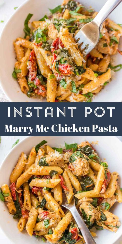 Instant Pot Marry Me Chicken Pasta Pressure Cooker Chicken Pasta, Chicken Pesto Pasta Instant Pot, Mary Me Chicken Recipe Instant Pot, Instant Pot Prep Ahead Meals, Instapot Chicken And Pasta, Instant Pot Creamy Chicken Recipes, One Pot Pasta Instant Pot, Full Chicken Instant Pot, Hearty Instant Pot Recipes