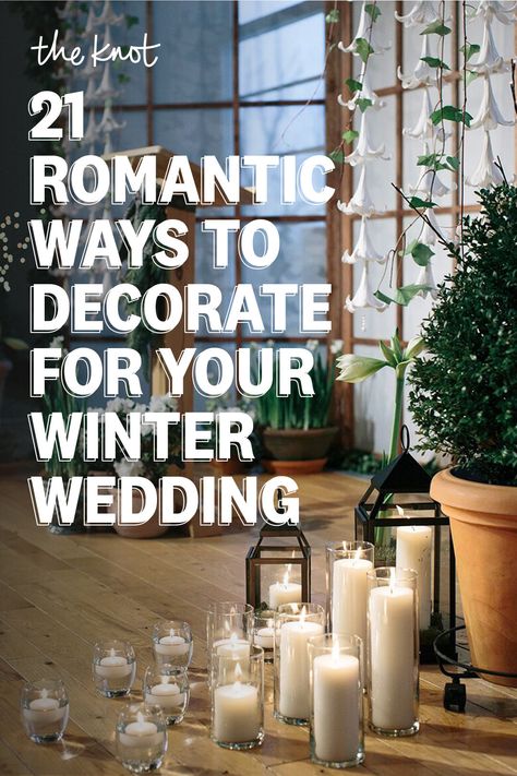 Winter Alter Decorations, Winter Wedding Hacks, Winter Wedding Christmas Tree Decor, Winter Wonderland Wedding Reception Table Decor, March Wedding Decoration Ideas, Winter Wedding Centerpieces Table Decor, Intimate Winter Wedding Ideas, Cozy Winter Wedding Decor, Blue Winter Wedding Decor