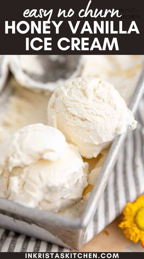 Honey Ice Cream Recipes Machine, No Churn French Vanilla Ice Cream, No Churn Honey Ice Cream, Homemade Ice Cream Recipes Machine, Hazelnut Ice Cream, Ice Cream Recipes Machine, Honey Ice Cream, Easy Ice Cream Recipe, Vanilla Ice Cream Recipe