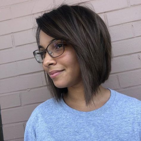 Fall 2023 Bob, Same Length Bob, Trendy Shoulder Length Haircuts 2023, Best Haircuts With Glasses, Cute Neck Length Haircuts, Shoulder Length Bob With Layers Straight, Bob Haircut Above Shoulder, Angled Bob Hairstyles Medium Length, Womens Medium Short Haircut