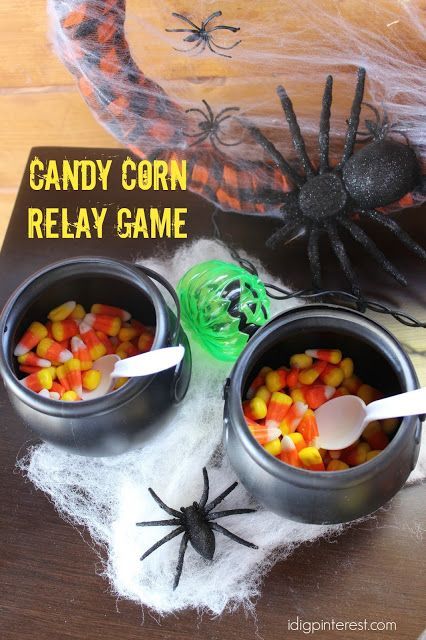 Halloween Games With Candy, Candy Corn Relay Race, Candy Corn Relay, Halloween Game For 1st Grade, Candy Corn Games Preschool, Wednesday Themed Birthday Party Games, Fall Relay Games For Kids, Halloween Party 1st Grade, Halloween Party Stations For Kids