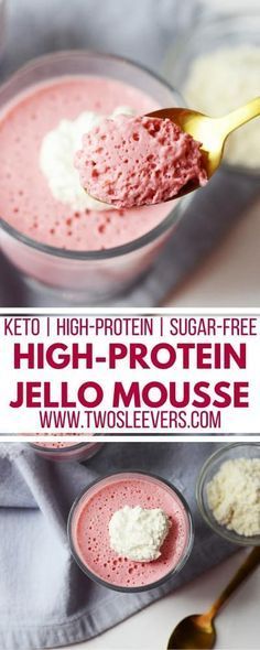 High Protein Jello, High Protein Low Carb Dessert, Protein Jello, Jello Mousse, Dolce Poche Calorie, Sugar Free Jello, Bariatric Friendly Recipes, Low Carb High Protein, High Protein Desserts