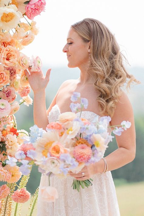 Whimsical Summer Estate Wedding at The Mansion at Natirar | Maggie & Ty - francescamariephotography.com Whimsical Modern Wedding, Wedding Floral Theme, Whimsical Garden Party Wedding, Whimsical Multicolor Wedding Jewelry, Mixed Pastel Wedding Flowers, Whimsical Beach Wedding, Pastel Rainbow Wedding Bouquet, Whimsical Bright Wedding Flowers, Romantic Whimsical Bouquet