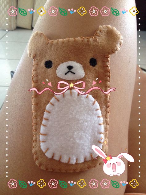 Rilakkuma inspired phone pouch ♡ Rilakkuma Diy Crafts, Mood Bored, Phone Pouch, Rilakkuma, Nice Things, Cute Crafts, Cute Bag, Art Inspo, Teddy Bear