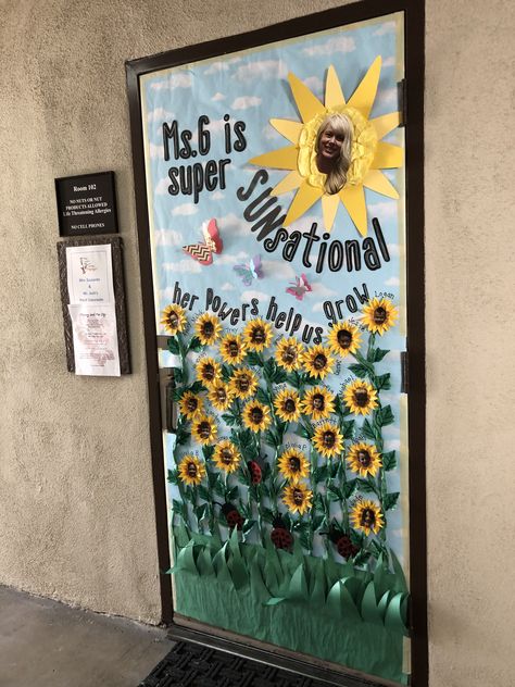 Teacher Appreciation Door Poster, Sunflower Teacher Appreciation, Summer Teacher Door Ideas, Teacher Appreciation Door Decor, Sunflower Classroom Door Ideas, Teacher Door Decorations Appreciation, Teacher Appreciation Week Door, Asb Ideas, 2024 Activities