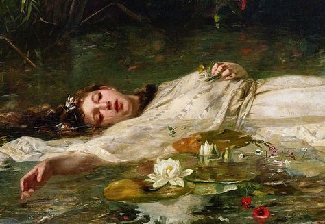 carol on Twitter: "do you ever feel like an ophelia painting?… " Ophelia Painting, Era Victoria, Woman Laying, Istoria Artei, Rennaissance Art, Kunst Inspiration, Historical Painting, Art Ancien, Art Classique